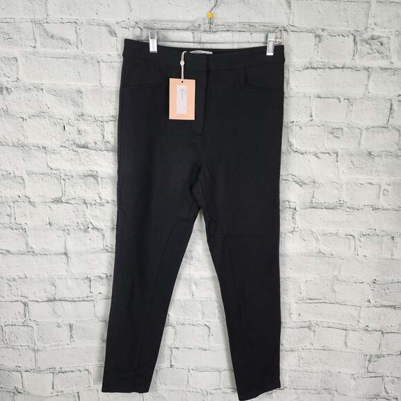 Pearl by lela rose ponte stephanie pants Sz 10 black stretch zip up A4C - Picture 1 of 5